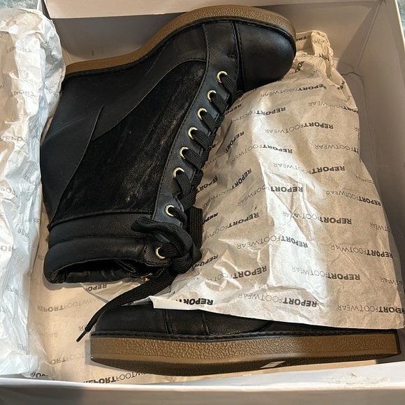 Black Wedge Boots-8.5-Brand New In Box-NWT - Picture 8 of 8